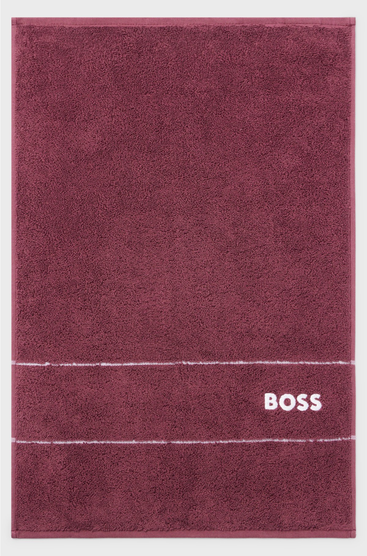 Cotton guest towel with white logo embroidery, Dark Purple