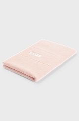 Cotton guest towel with white logo embroidery, Pink