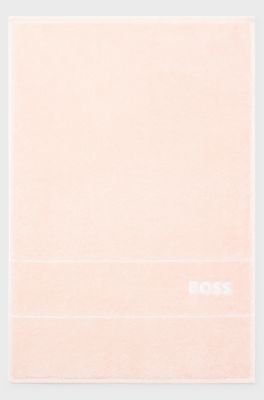 Cotton guest towel with white logo embroidery, Pink