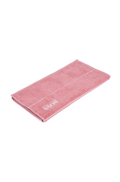 Finest Egyptian cotton guest towel with logo border, light pink