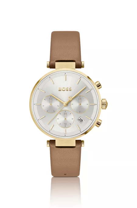 Gold-tone watch with T-bar case
