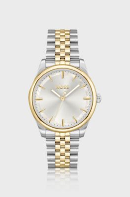 GRACEFUL Two-tone watch with mother-of-pearl inlay, Silver