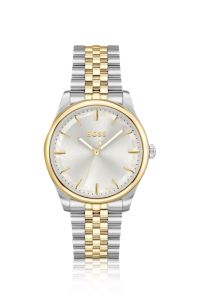 GRACEFUL Tweekleurig horloge met inzet van parelmoer, Zilver