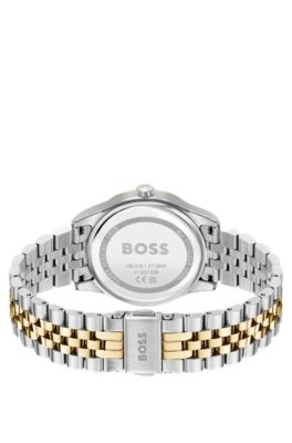 GRACEFUL Two-tone watch with mother-of-pearl inlay, Silver
