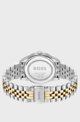 GRACEFUL Two-tone watch with mother-of-pearl inlay, Silver