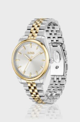 GRACEFUL Two-tone watch with mother-of-pearl inlay, Silver