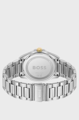 STRIKE Gold- and silver-tone watch with green grooved dial, Silver