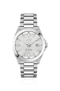 Strike stainless-steel watch with ridged dial