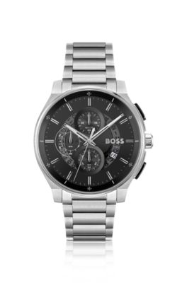 BOSS - Stainless-steel chronograph watch with transparent dial - Silver