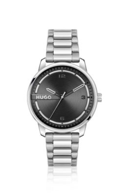 hugo-silver-tone-watch-with-black-dial-silver
