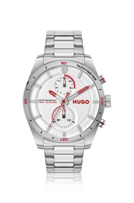 HUGO - Stainless-steel watch with racing-inspired details - Silver