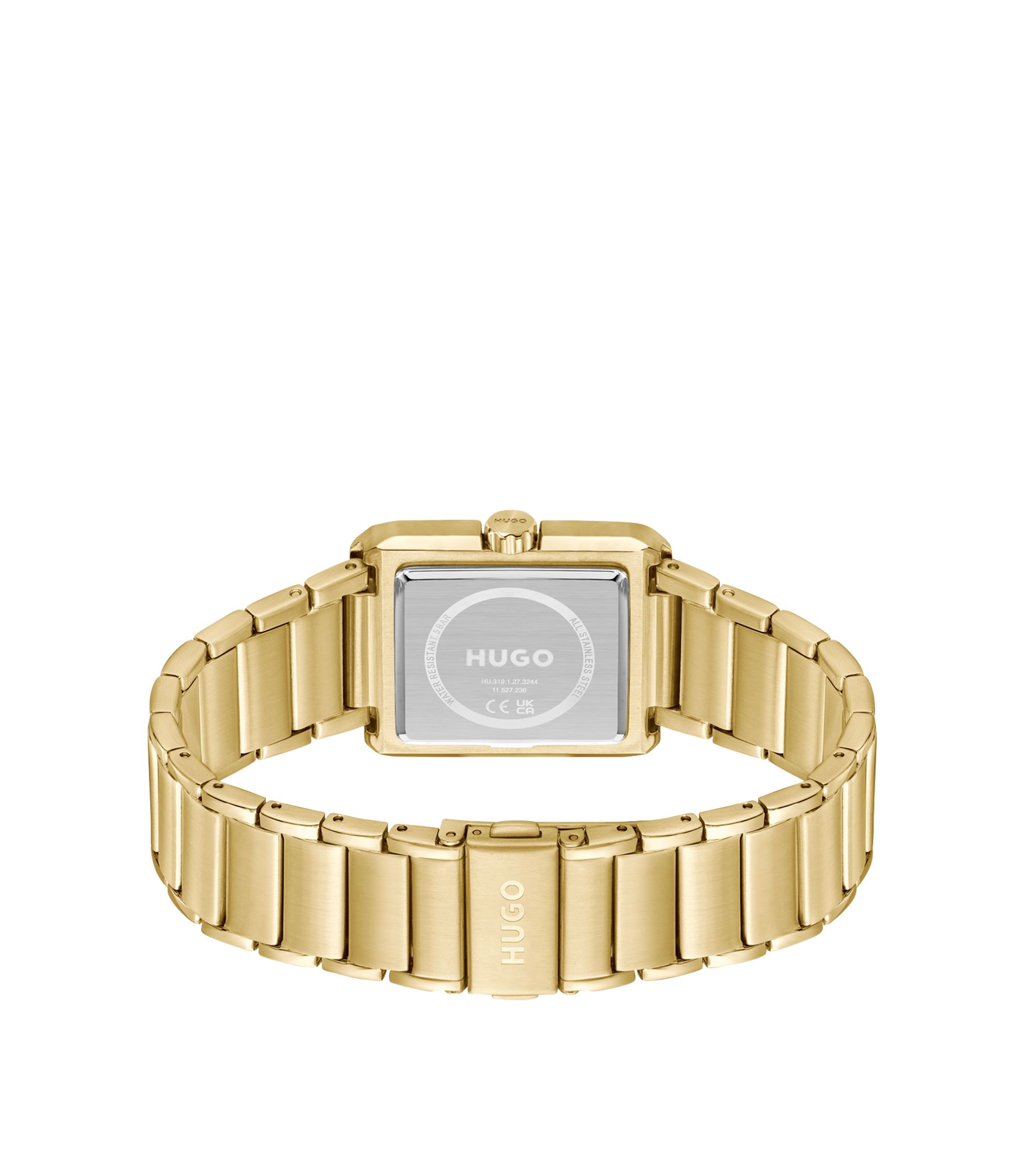 HUGO - Gold-tone watch with link bracelet - Gold