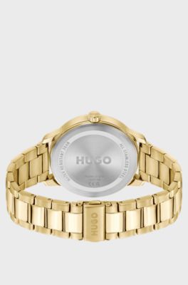 Gold-tone watch with black subeyes, Gold