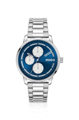 hugo-silver-tone-watch-with-blue-dial-silver