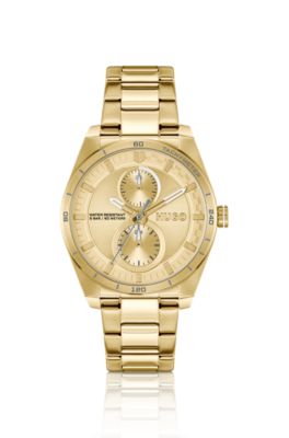 HUGO - Gold-tone watch with racing-inspired detailing