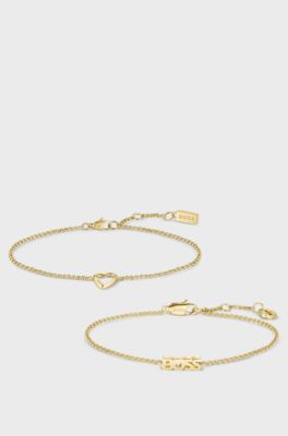 A sophisticated bracelet with branded hardware, Gold tone