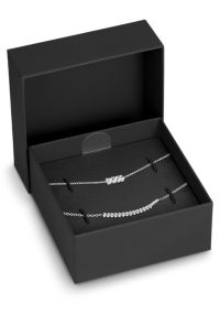 Gift-boxed set of two bracelets, Silver tone