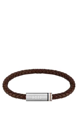 braided-leather cuff with magnetic logo closure 1