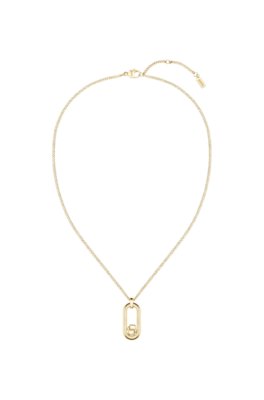Collier chaîne doré avec pendentif monogramme double B