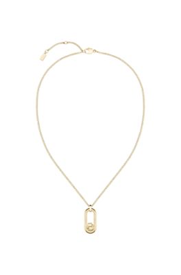 Gold-tone chain necklace with Double B monogram pendant, Gold tone