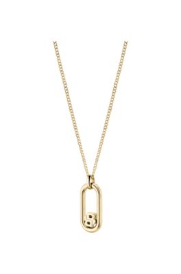 Gold-tone chain necklace with Double B monogram pendant, Gold tone