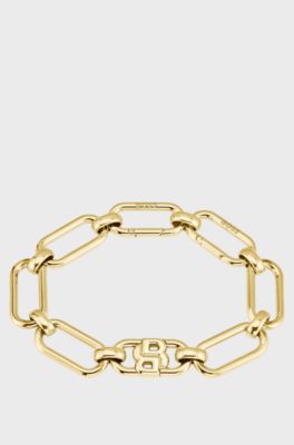 Guldf&auml;rgat armband med Double B‑monogram, Guldf&auml;rg