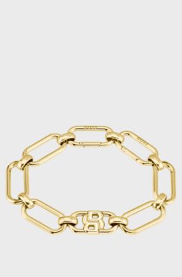 Guldf&auml;rgat armband med Double B‑monogram, Guldf&auml;rg