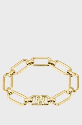 Bracelet dor&eacute; &agrave; monogramme Double&nbsp;B, Couleur dor&eacute;e