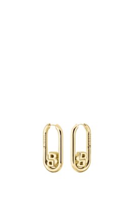 Boucles d’oreilles dorées à monogramme double B