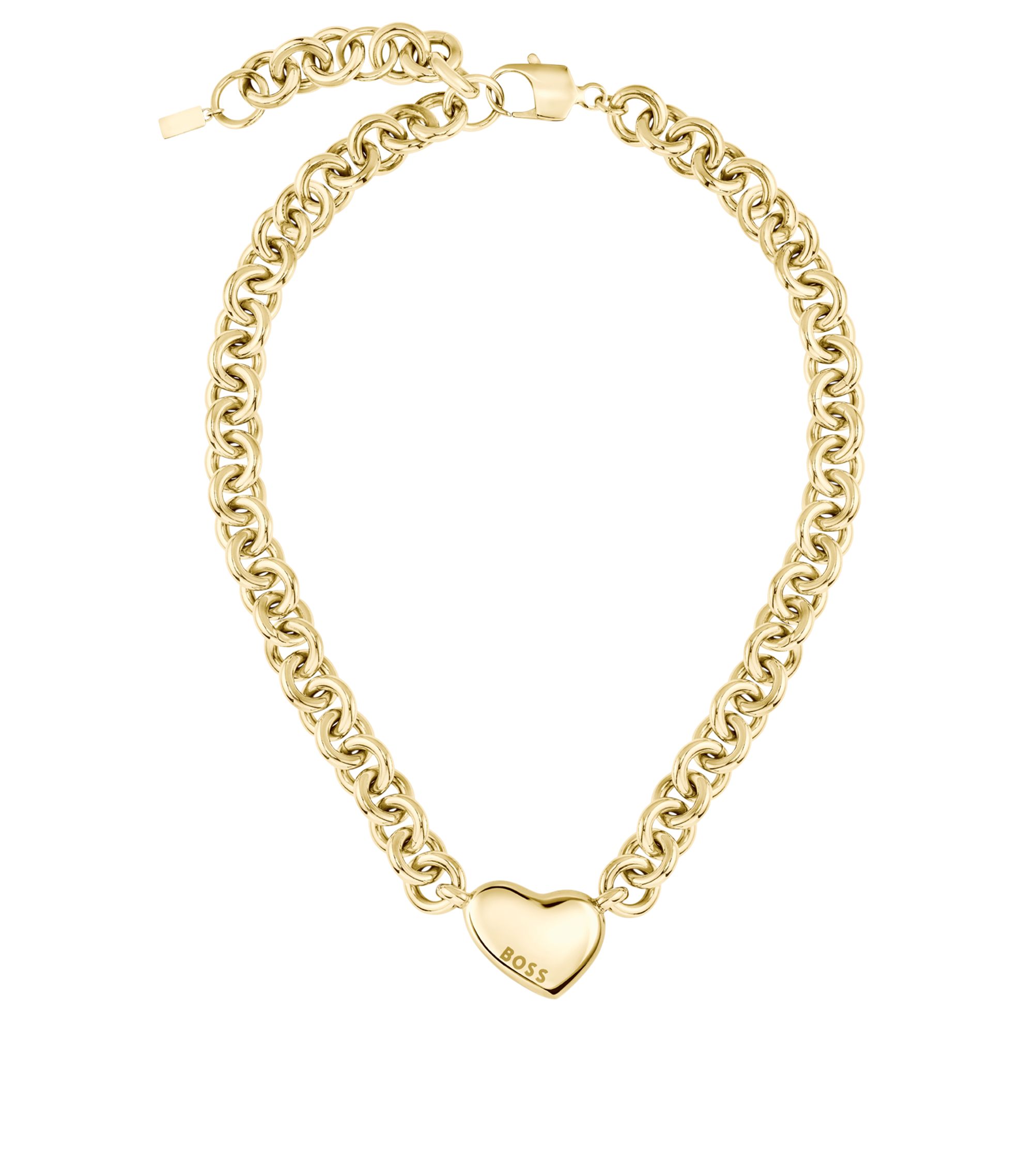 Goldfarbene Halskette mit Herzanhänger