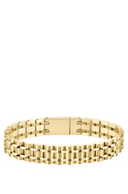 Gold-tone cuff with logo-engraved magnetic closure, Gold tone