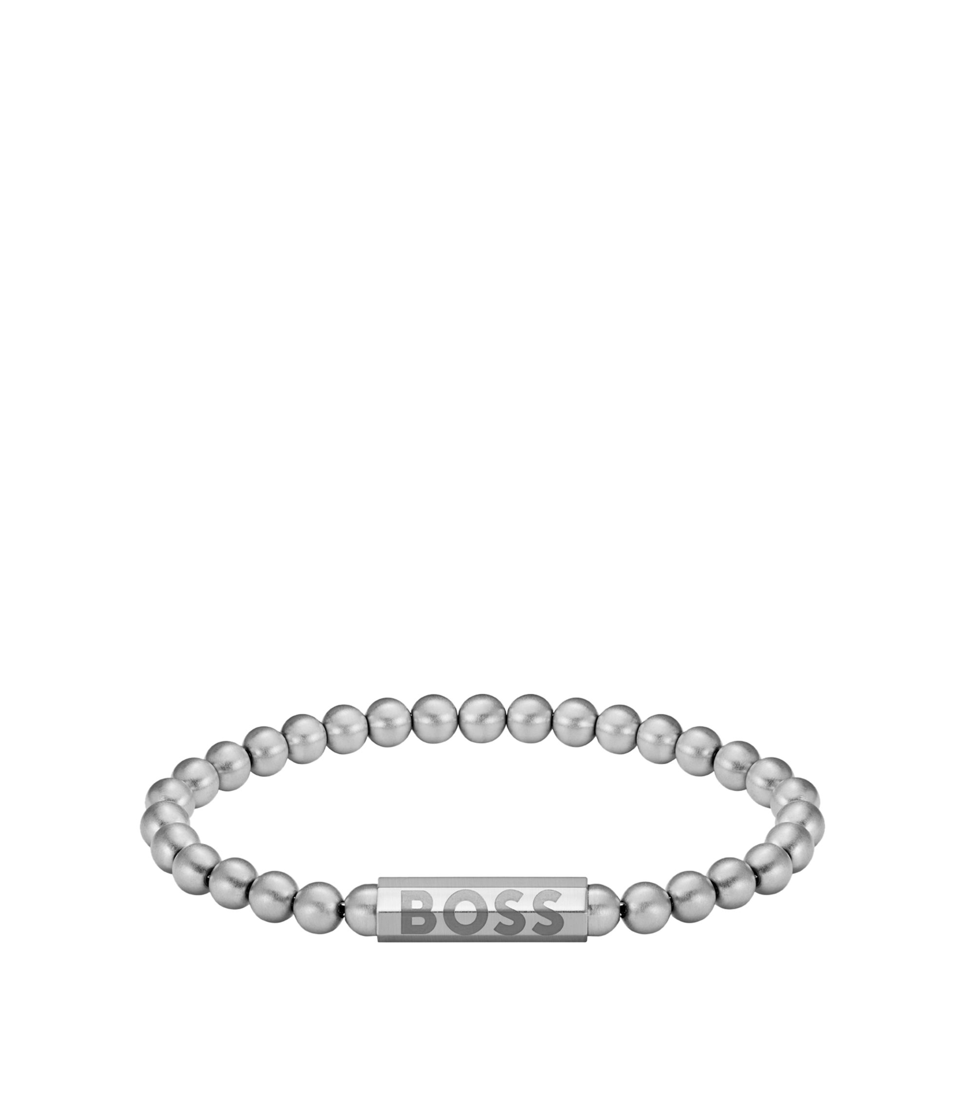 Silberfarbenes Armband mit Logo am Verschluss