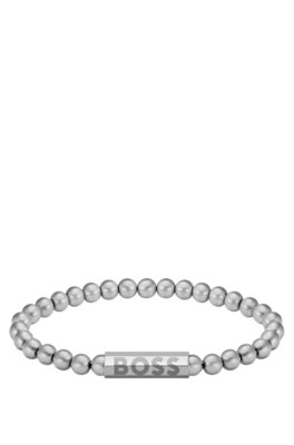 Bracelet chaîne argentée avec fermoir logoté