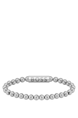 Boss Silver-tone beaded cuff armband herr – bild 2
