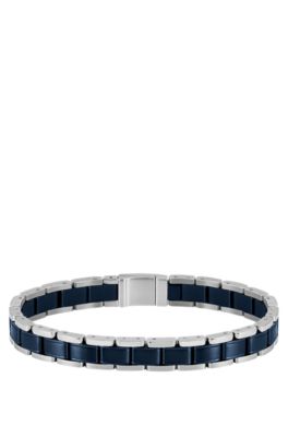 BOSS - ブレスレット シルバートーン＆ブルーコーティング