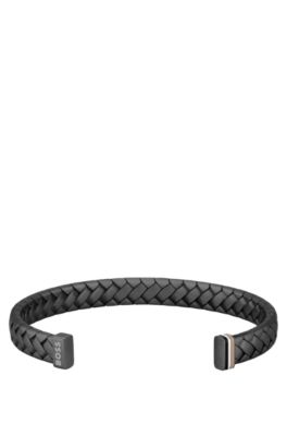 Black cuff with herringbone pattern, Black