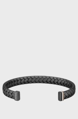 Black cuff with herringbone pattern, Black