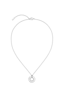 Boss Silver-tone necklace with logo hoop halsband dam – bild 2