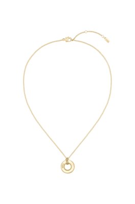 Gold-tone necklace with logo hoop