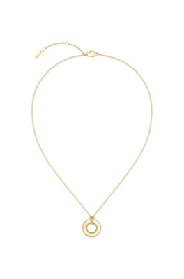 Boss Gold-tone necklace with logo hoop halsband dam – bild 2