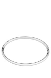 Silver-tone bangle with logo detail, Silver tone