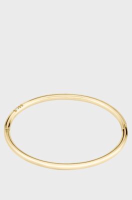 Gold-tone bangle with logo detail, Gold tone