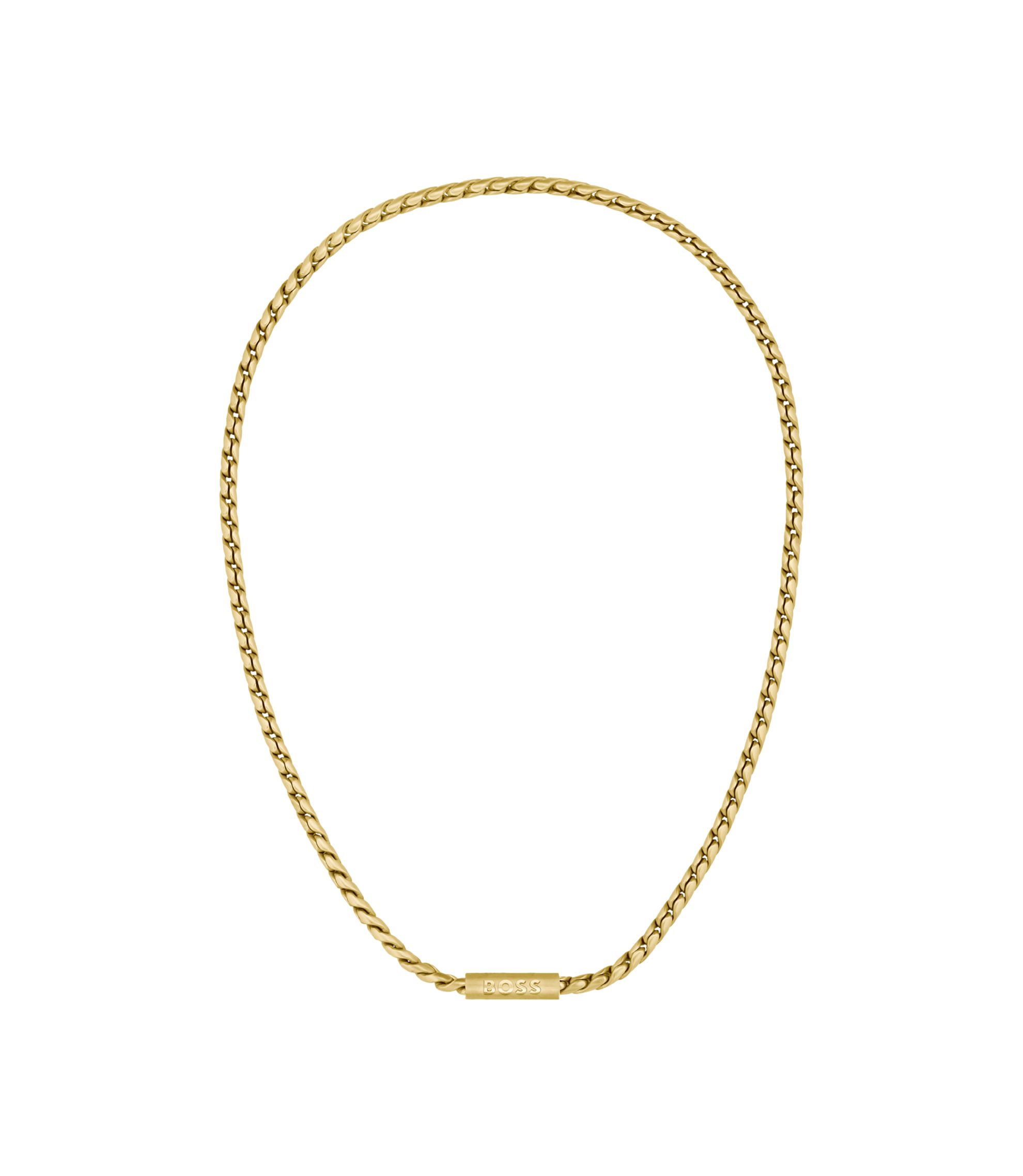 Goldfarbene Halskette mit geflochtener Kette