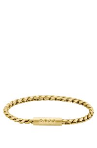 Brazalete dorado con cadena trenzada, Tono dorado