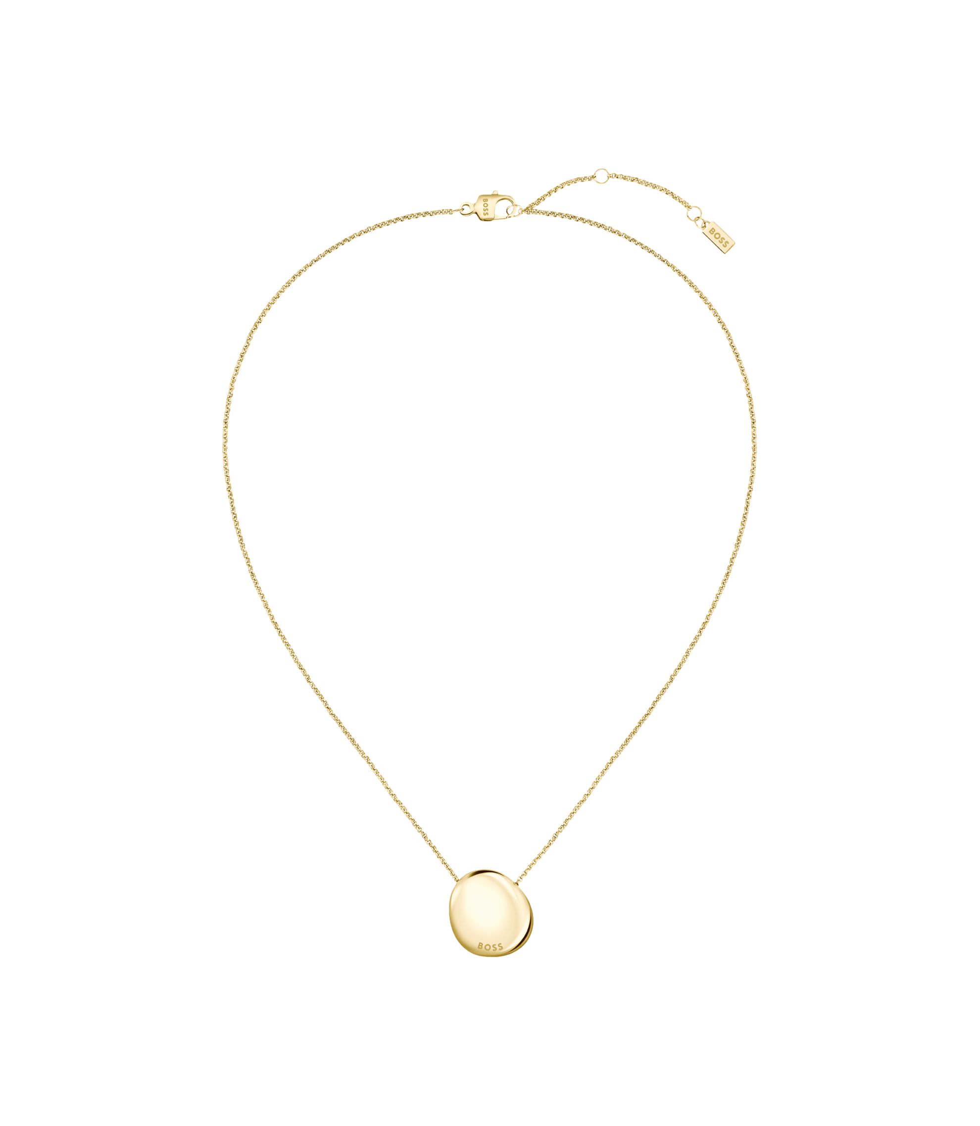 Goldfarbene Halskette mit kieselförmigem Anhänger