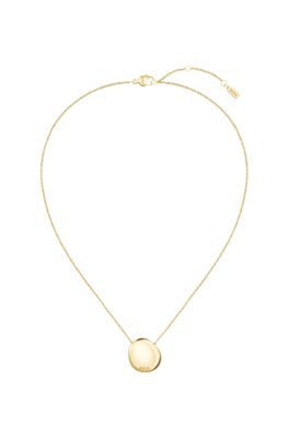 Gold-tone necklace with pebble-style pendant