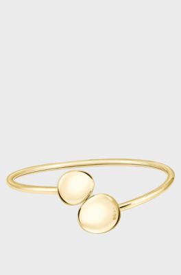 Gold-tone bangle with pebble-style nuggets, Gold tone