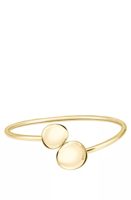 Gold-tone bangle with pebble-style nuggets