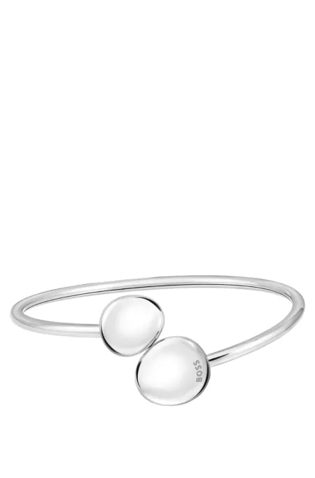 Gold-tone bangle with pebble-style nuggets