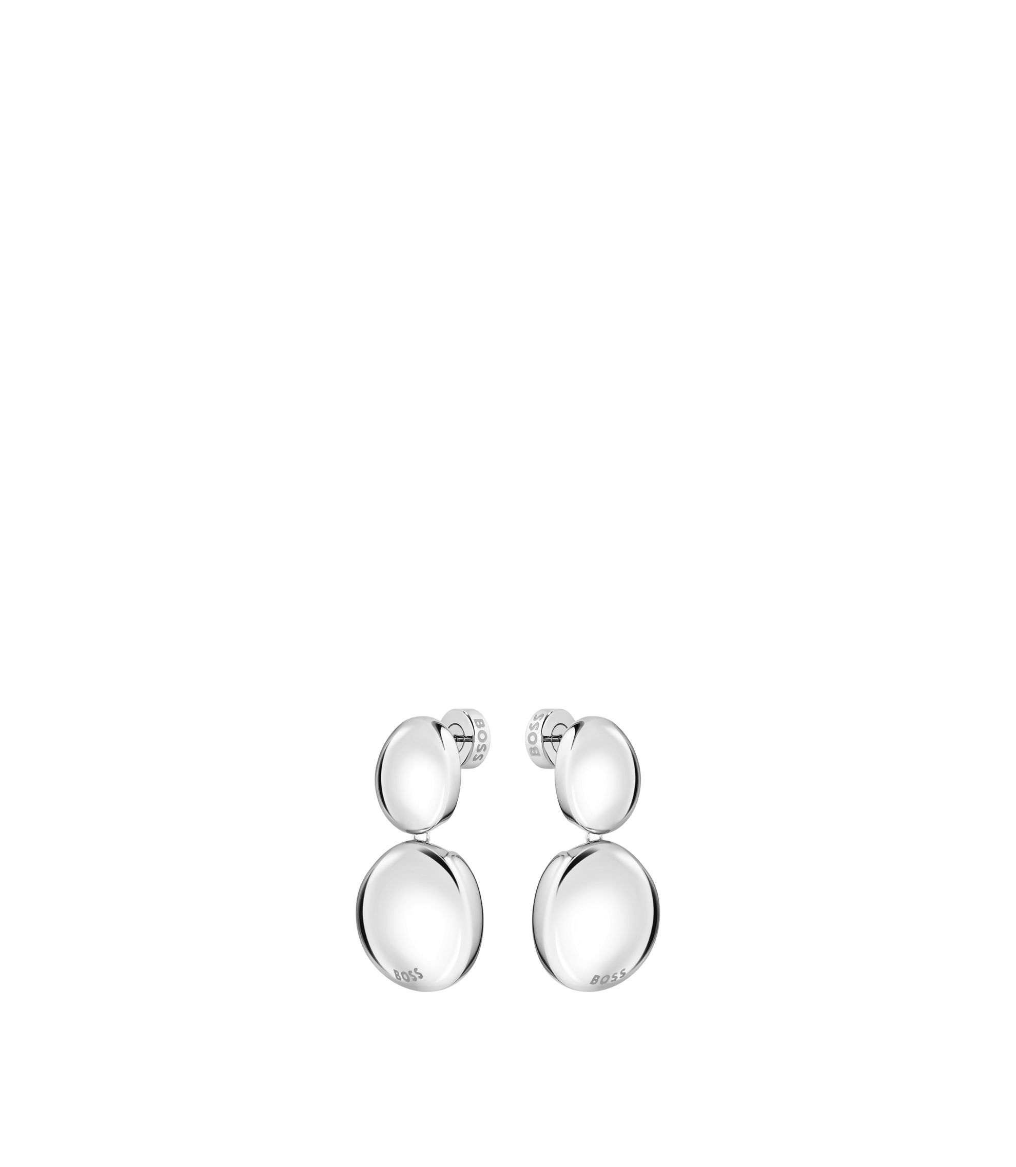 Silberfarbene Ohrringe mit kieselförmigen Details